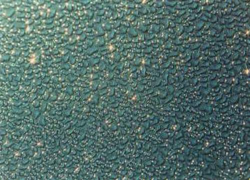 Dew on blue car hood, 200mm, 2x, f/16, star filter