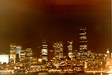 Seattle at night from West Seattle.  Shot with Chinon CE-5.  (Tech info to be added soon.)